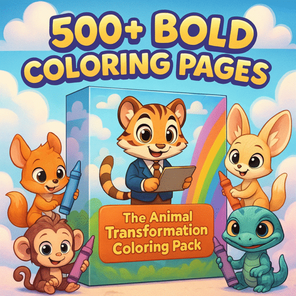 Animal Transformation Coloring Pack