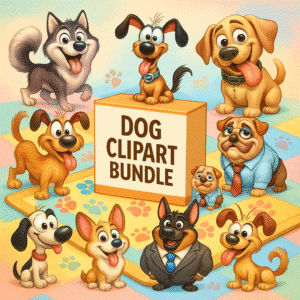Home 8 Funny Dog Clipart Bundle