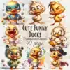 Cute Funny Duck Clipart Bundle